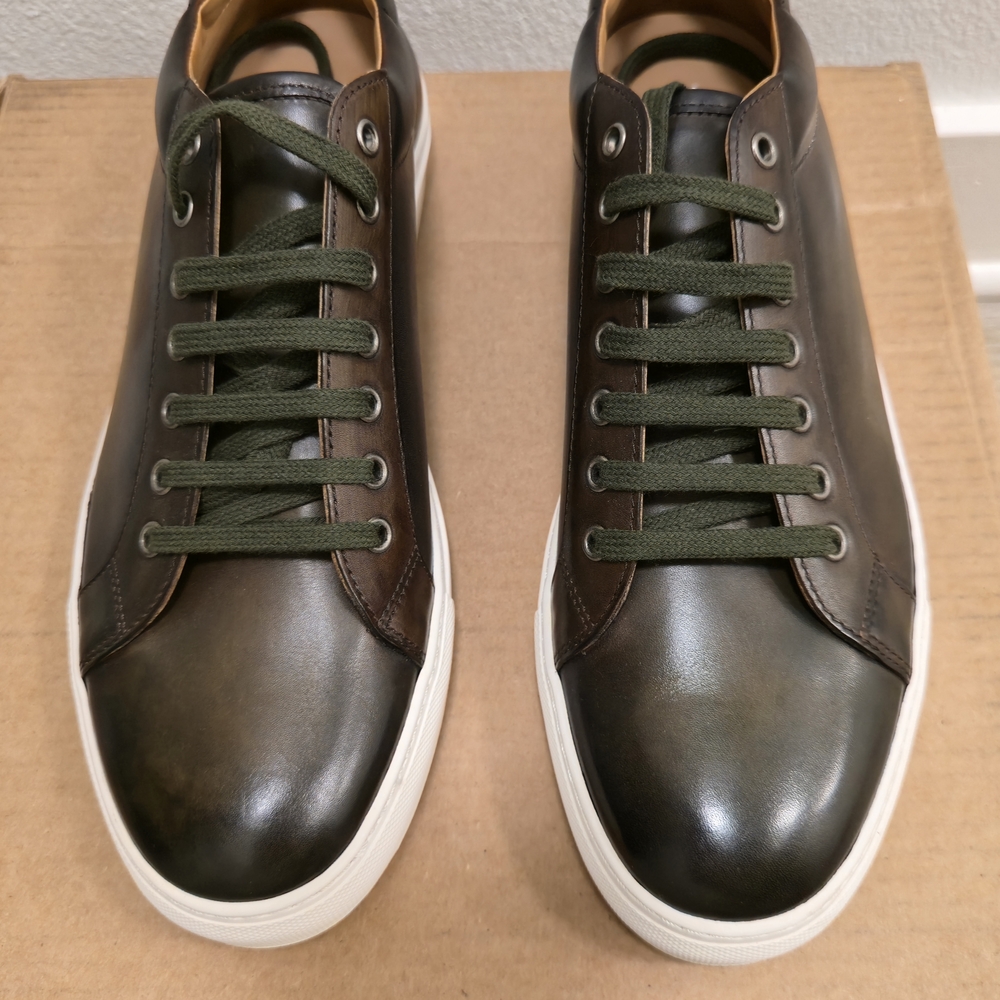 Ralph Lauren Purple Label Green Leather Sneakers
